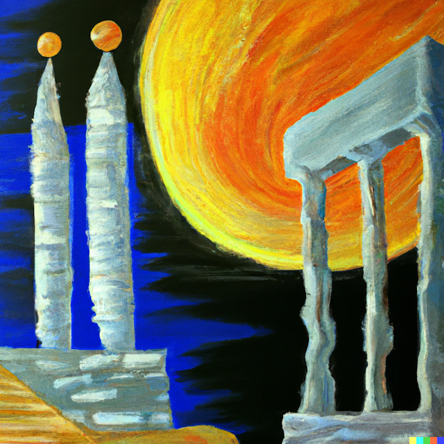 Pintura al oleo del templo del Rey Salomón